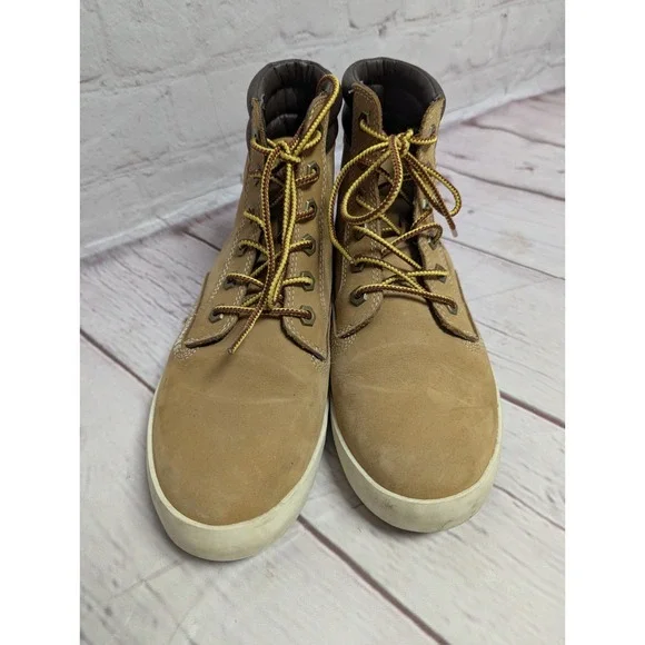Timberland Womens Wheat/Brown/White Lace-Up Nubuck Dausette Sneaker Boots Sz 7.5 - Picture 2 of 9